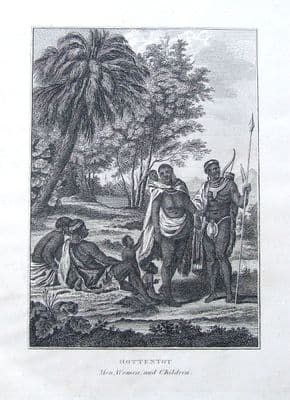 SOUTH AFRICA, KHOIKHOI, KHOEKHOE NATIVES, Cooke Original Antique Print 1807