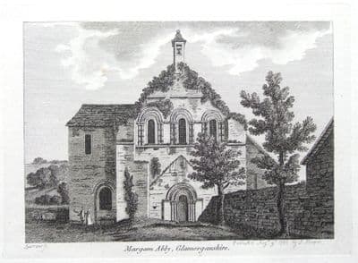 WALES, MARGAM ABBEY,  GLAMORGANSHIRE,   Hooper Antique Print 1786