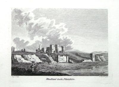 WALES, RHUDDLAN CASTLE, DENBIGHSHIRE, Hooper Antique Print 1773