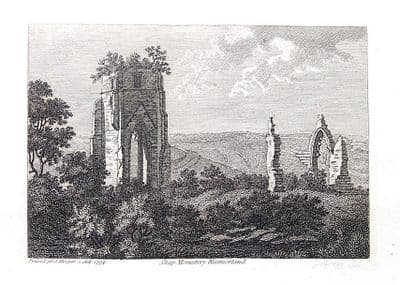 WESTMORLAND, CUMBRIA,SHAP ABBEY  Hooper,Grose ,Antique Print 1774