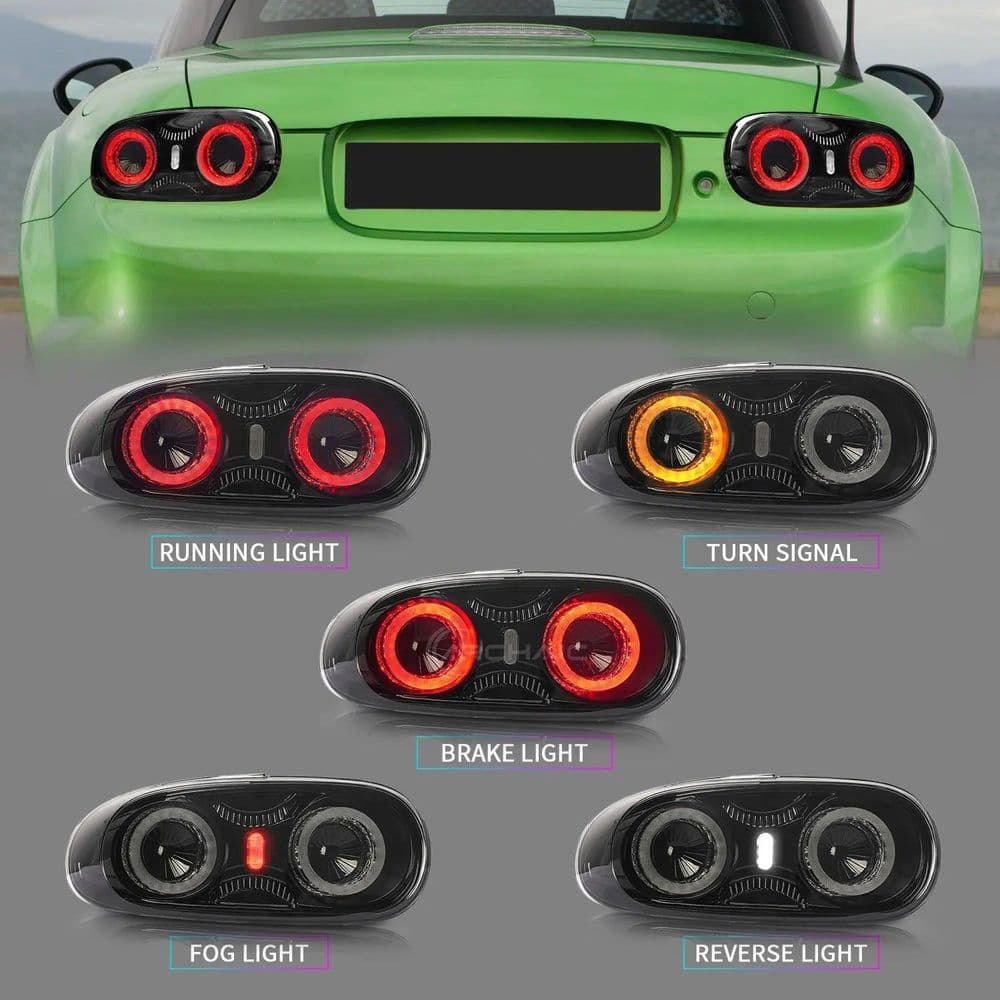 Carbon Miata For MX5 NC/Mk3 LED Tail Lights V3 with Fog Lights