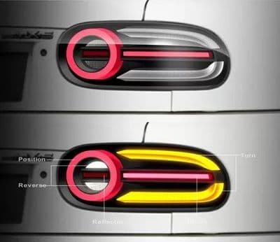 Carbon Miata  MX5 NA  LED Sequential Tail Lights - Clear