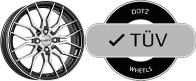 Dotz  TÜV Approved Gun Metal Polished 16 x 6.5 wheels ET 35 or  ET45