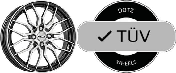 Dotz  TÜV Approved Gun Metal Polished 16 x 6.5 wheels ET 35 or  ET45