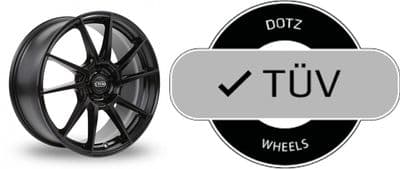 Dotz TÜV Approved  Kendo Dark Matte Black 17 X 7 - 4 X 100 ET45 Wheels