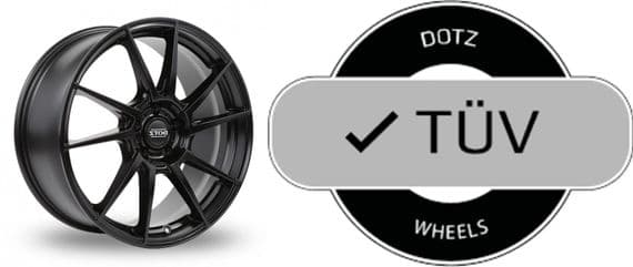 Dotz TÜV Approved  Kendo Dark Matte Black 17 X 7 - 4 X 100 ET45 Wheels