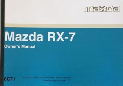 Mazda RX-7 FD Owners Manual UK Version