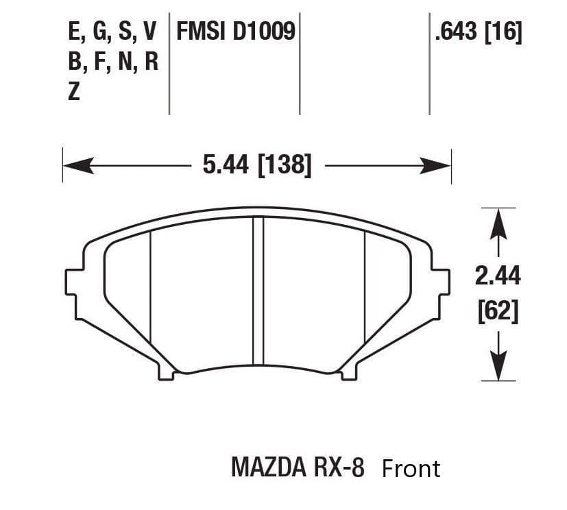 Mazda RX8 Performance Brake Pads Hawk HP Fast Road and some Track Day Work