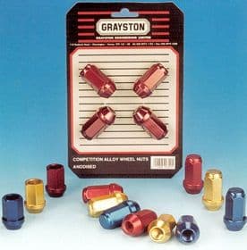 Mazda Wheel Nuts, Competition High Tensile Alloy 12 mm x 1.5 x 40mm Long Set Of Four