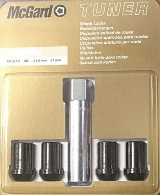McGard Tuner Locking Wheel Nuts To Fit All Mazda's Silver or Black