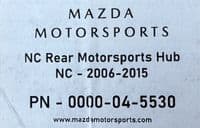 MX5 NC Mazda Motorsports REAR Hub and Bearing Upgrade