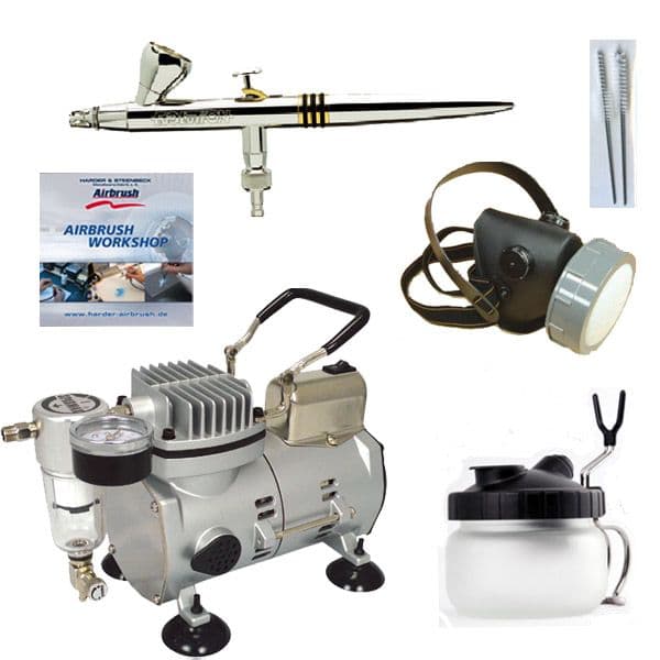 Airbrushing set Harder and Steenbeck Evolution 2in1 0 2mm 0 4mm nozzles