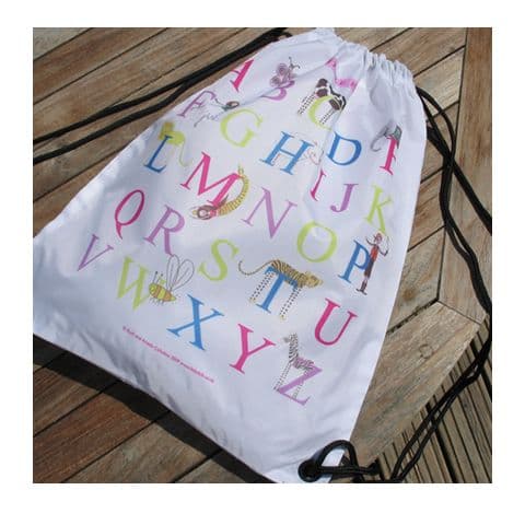 Alphabet Drawstring Bag