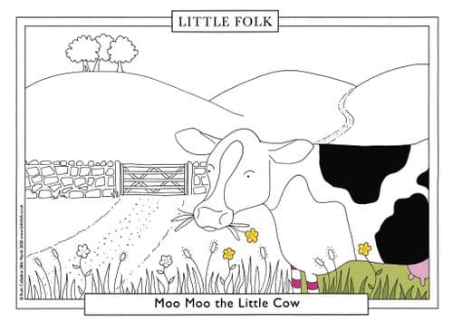 Cow - Moo Moo the Little Cow Downloadable Colouring Sheet