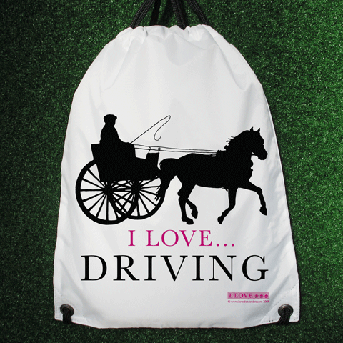 I LOVE ... DRIVING Drawstring Bags