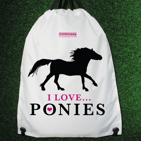 I LOVE ... PONIES Drawstring Bag