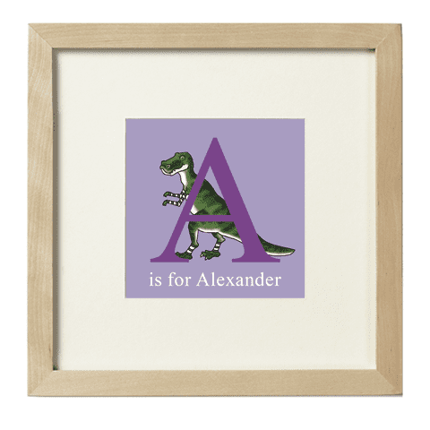 NEW Personalised Dinosaur Alphabet Picture - Roar the Little Dinosaur