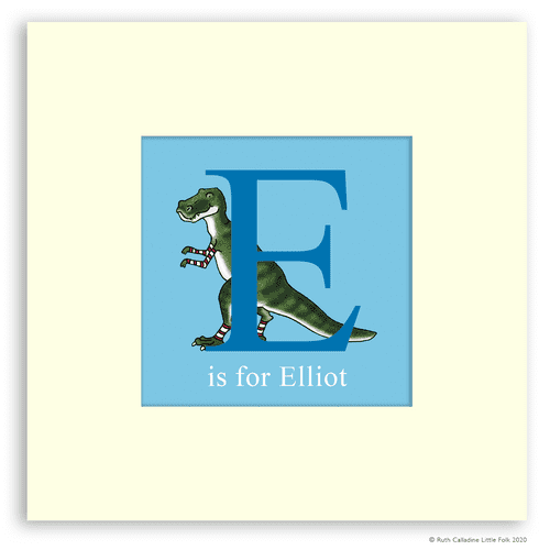 NEW Personalised Dinosaur Print - Roar the Little Dinosaur Ready to Frame Mounted Alphabet Print