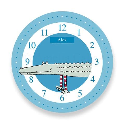 Personalised Alligator Clock - Snap the Little Alligator