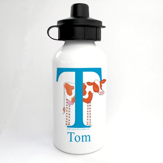 Personalised Alphabet Water Bottle - Cud the little Cow