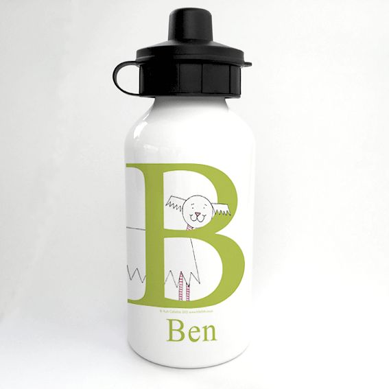 Personalised Alphabet Water Bottle - Funguy the Little Dog