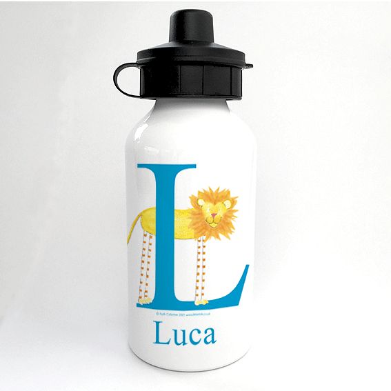 Personalised Alphabet Water Bottle - Meow the Little Lion
