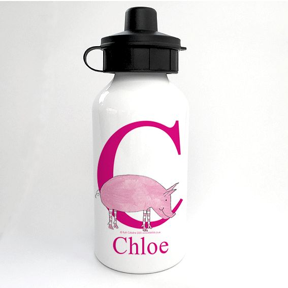 Personalised Alphabet Water Bottle - Oink the Little Pig