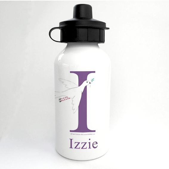 Personalised Alphabet Water Bottle - Peace the Little Dove