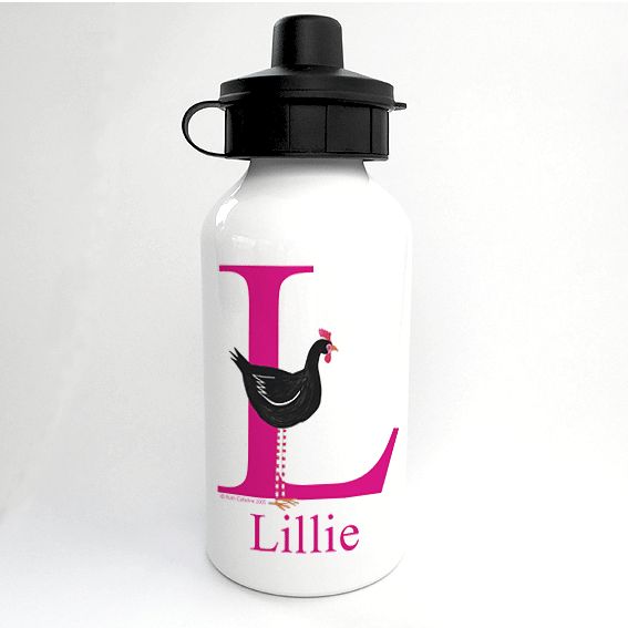 Personalised Alphabet Water Bottle - Peck the Little Hen