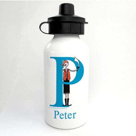 Personalised Alphabet Water Bottle - Plank the Little Pirate