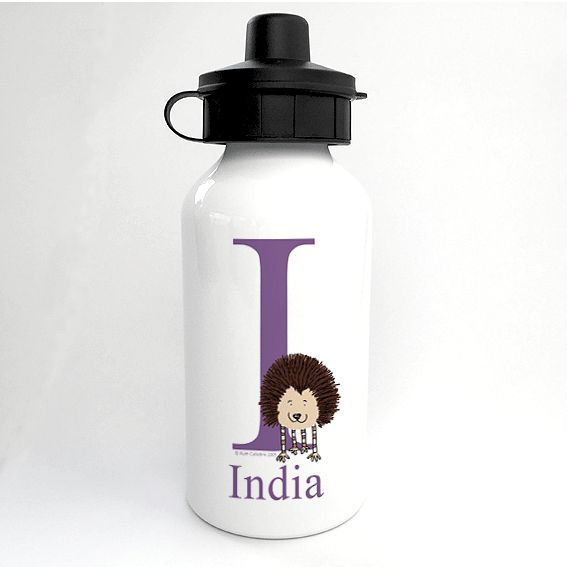 Personalised Alphabet Water Bottle - Prickle the Little Hedgehog