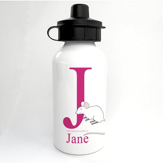 Personalised Alphabet Water Bottle - Scrabble the Little Mouse