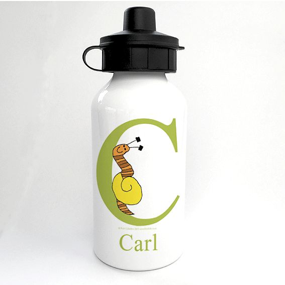 Personalised Alphabet Water Bottle - Slimer the Little Snail