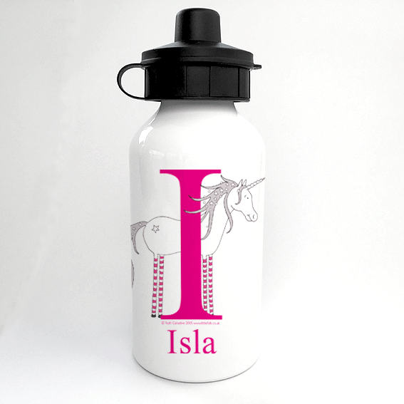 Personalised Alphabet Water Bottle - Sparkle the Little Unicorn