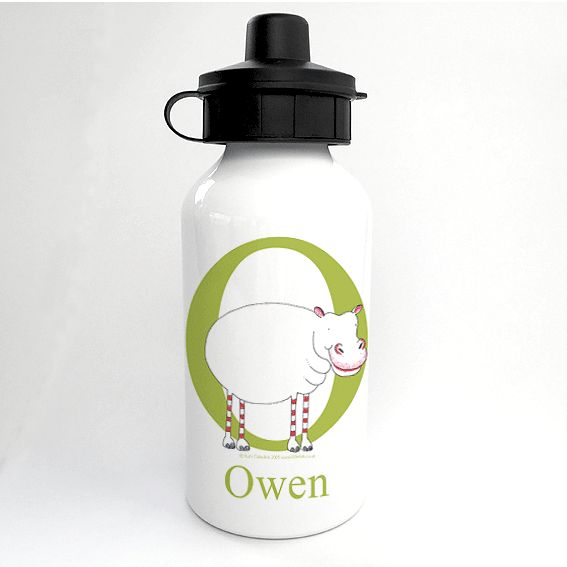 Personalised Alphabet Water Bottle - Splash the Little Hippo
