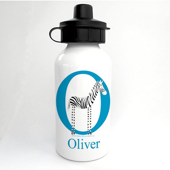 Personalised Alphabet Water Bottle - Stripe the Little Zebra