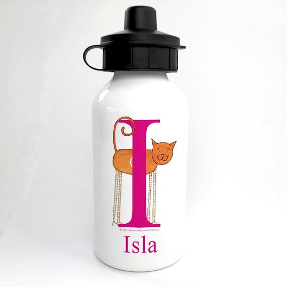 Personalised Alphabet Water Bottle - Target the Little Cat