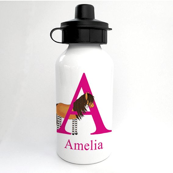 Personalised Alphabet Water Bottle - Tinker the Little Shetland Pony