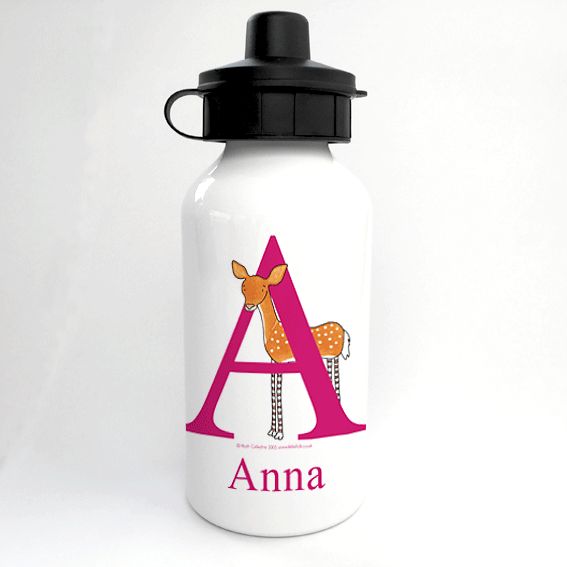 Personalised Alphabet Water Bottle - Whisper the little Deer