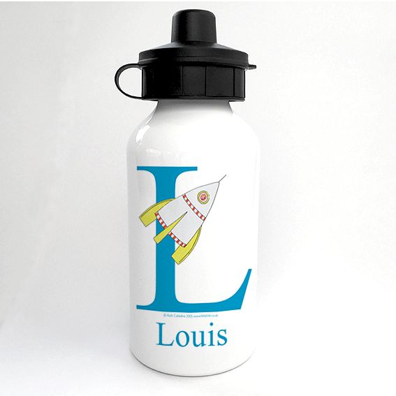 Personalised Alphabet Water Bottle - Zoom the Little Rocket