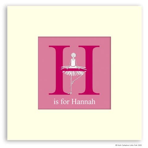 Personalised Ballerina Print - Twirl the Little Ballerina Ready to Frame Mounted Alphabet Print