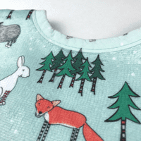 Personalised Bib - Winter Woodland Friends in Blue