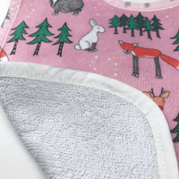 Personalised Bib - Winter Woodland Friends in Pink