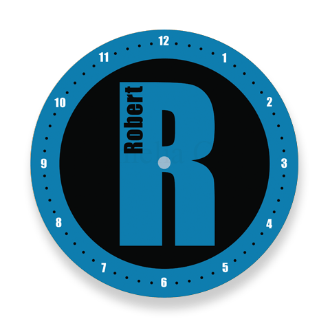 Personalised Blue Clock - LF Juniors Big Dot Range