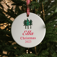 Personalised Ceramic Christmas Tree Decoration - Dash the Little Fox