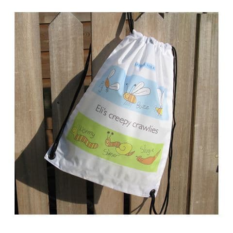 Personalised Creepy Crawlies Drawstring Bag