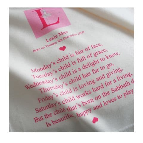 Personalised Cuddly Fleece Baby Blankets - Days of the Week