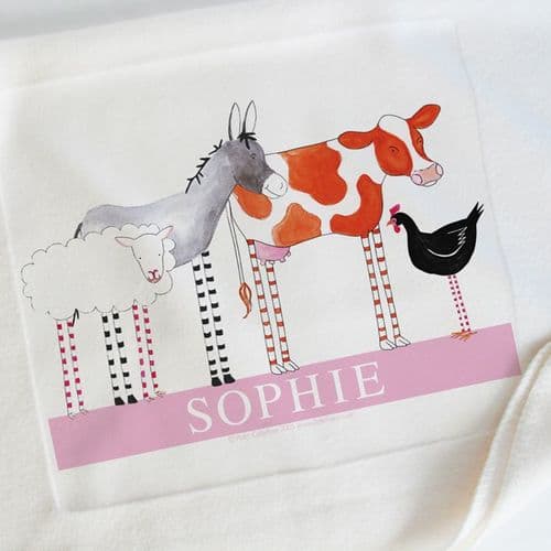 Personalised Cuddly Fleece Baby Blankets - Farm Friends