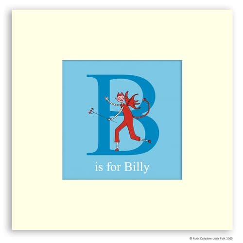 Personalised Devil Print - Rebel the Little Devil Ready to Frame Mounted Alphabet Print