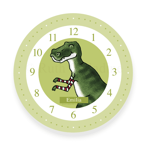 Personalised Dinosaur Clock - Roar the Little Dinosaur